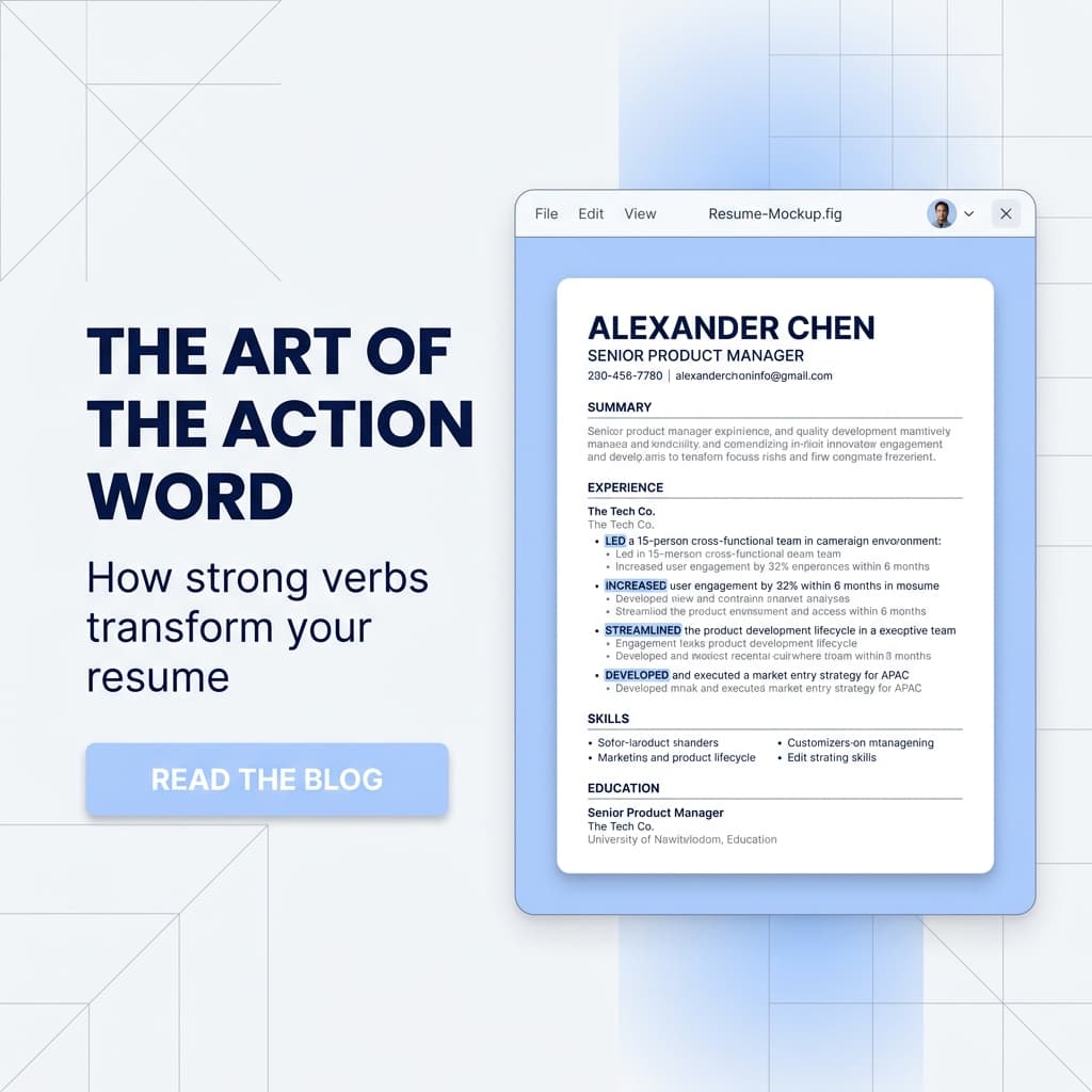 Magnifying glass over a job description highlighting keywords